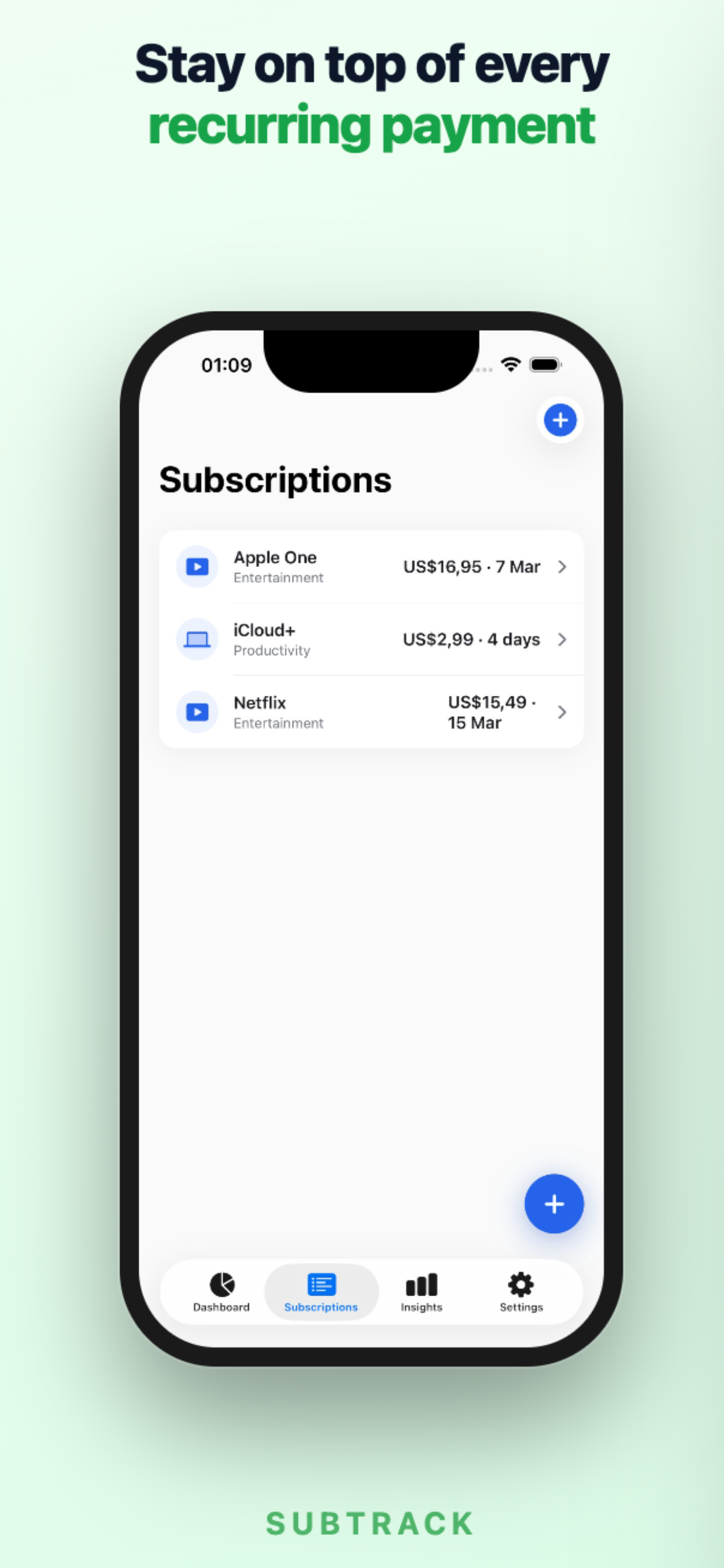 Subscriptions List
